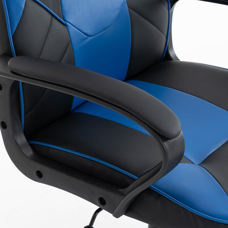 Ergonomic Gaming Chair With Paded Armrest Adjustable Tilt Tension & Tilt Lock, Blue