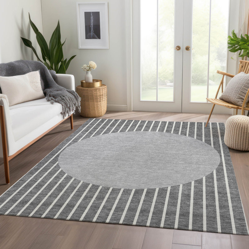 Premium Machine Washable Naglee AMF994 Stripes Rug, Rectangle 10' x 14'