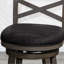 Tabouret de bar de 30 po de hauteur au fini gris patiné avec tissu gris anthracite - tabouret pivotant de qualité, finition, siège-387376734-387376735