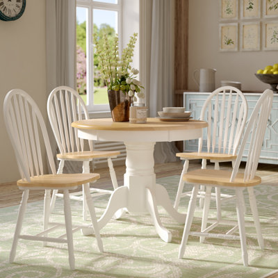 Kaneshiro Solid Wood Top Pedestal Dining Set by Laurel Foundry Modern Farmhouse