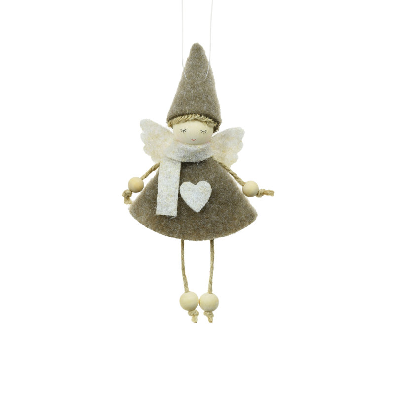 Ornement d'ange suspendu brun (paquet de 10)