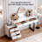 Large Vanity Desk with 3 Color Touch Screen Dimming Mirror, Retractable Makeup Dressing Table-926752813