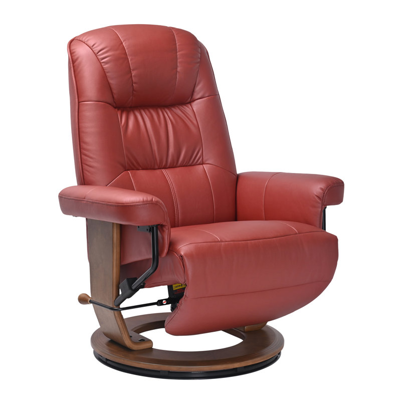 Upholstered Recliner with Flip-Up Footrest, Swivel Recliner 