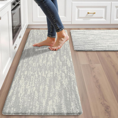 Kitchen Mats for Floor Set of 2, Absorbent Cushioned Anti Fatigue Non Slip Kitchen Rugs(17.3"x28"+17.3"x47")