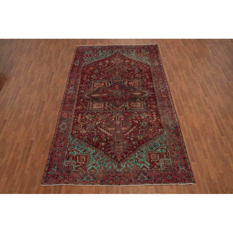 Handmade Red Vegetable Dye Traditional Rug 8x13