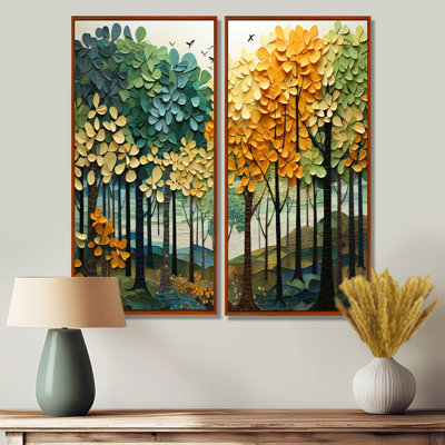 «Orange Green Trees», reproduction sur toile