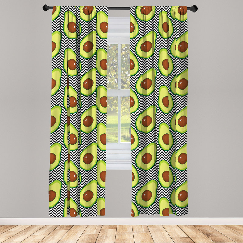 Avocado Semi-Sheer Rod Pocket Sliding Panel, 28" x 63"