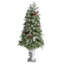 Arbre de Noël pin artificiel réaliste vert 4 pi avec 100 lumières DEL et pommes de pin