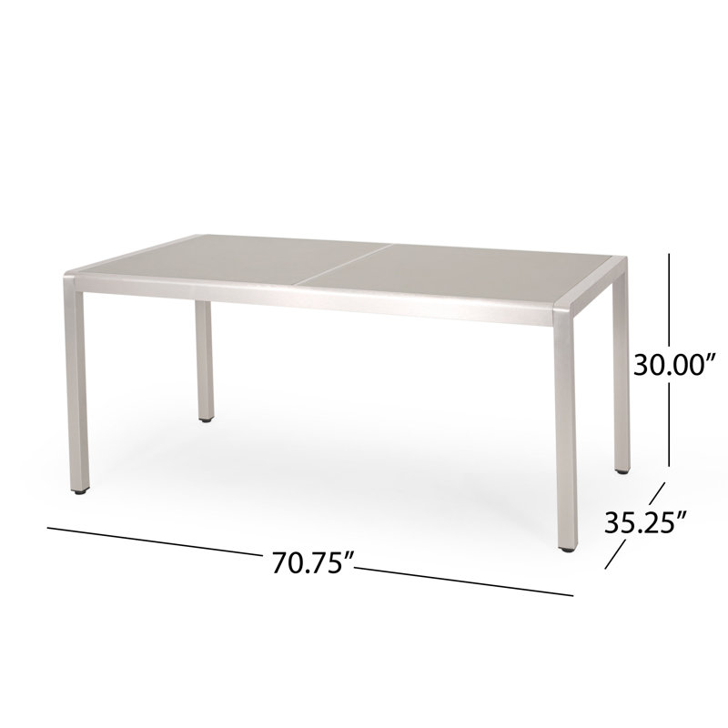 Ensemble de salle à manger 7 pièces Amarieon, Gris / argent / taupe