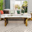 2 Piece White And Gold Living Room Table Set