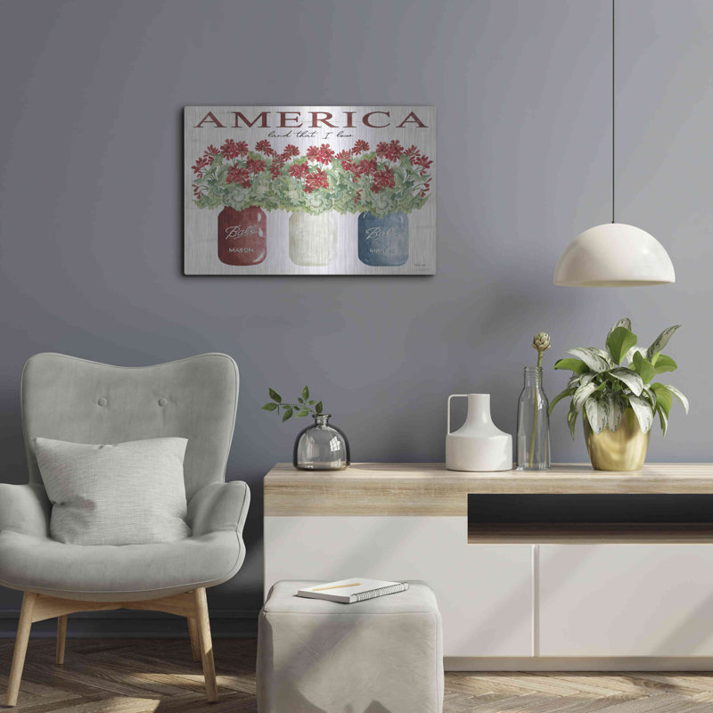 Lark Manor ™ «America Glass Jars» par Cindy Jacobs, art mural en métal, H 16 po x l 24 po
