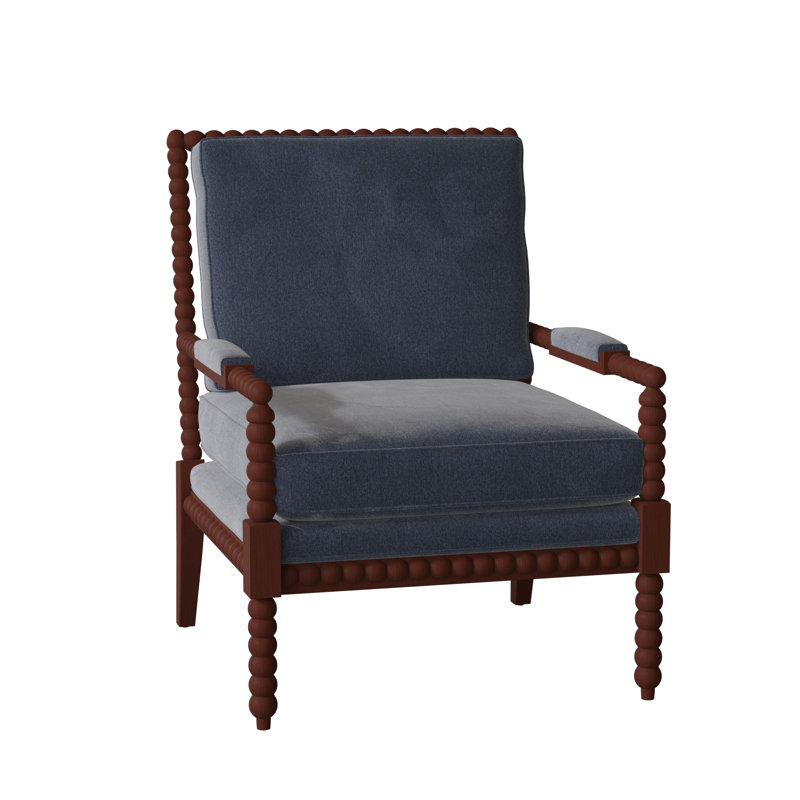 Keaton Upholstered Armchair, Tweetie 22 Navy Performance Velvet, Cashmere