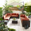 Miacomet Modular PE Rattan Garden Sofa Set and Table for Modern Gardens and Patios (Cover Included)-2147318855-2147318854