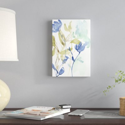 " Cobalt & Olive Bouquet I " by Jennifer Goldberger Painting Print