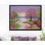 Lac romantique en rose et vert - impression d'art graphique-34272614-34272941