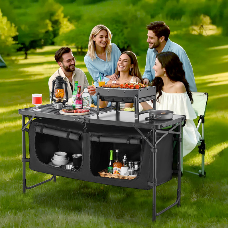 Station de cuisson pliante en aluminium 3, Noir