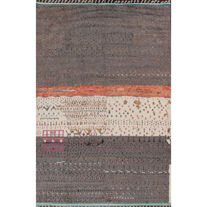 Tapis marocain en laine fait à la main 9 x 13
