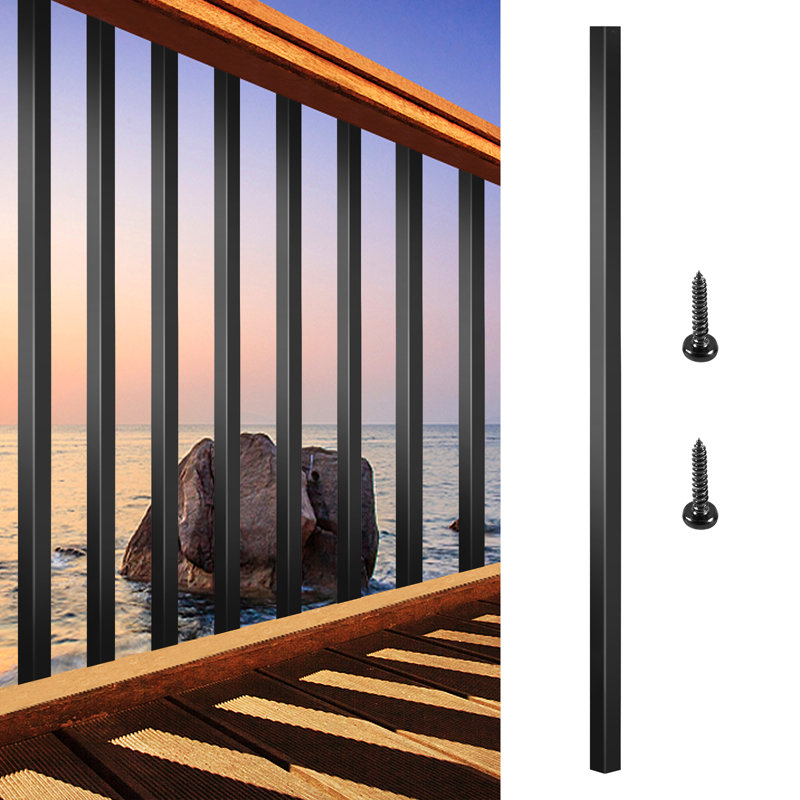 VEVOR Deck Balusters, 101 Pack Metal Deck Spindles, 26"X0.75" Staircase Baluster With Screws, Aluminum Alloy Deck Railing For Wood