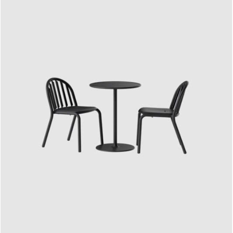 Fred 3 Piece Dining Set, Black, Anthracite