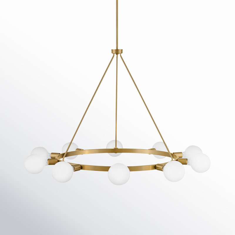 Carolee 10 - Light Dimmable Chandelier, Lacquered Brass