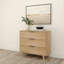 Commode 3 tiroirs l 37 po en bois massif avec poignées en métal-1103335508