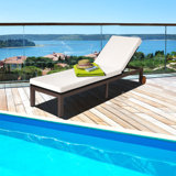 Marzo Outdoor Metal Chaise Lounge , Cushion Included