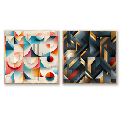 Creegan - Abstract Shapes Square Collage Set Of 2