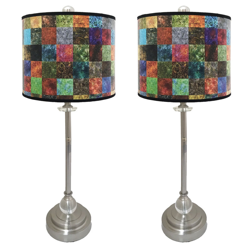 Crystal Buffet Lamp, Nickle