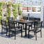 Mobilier d'extérieur en U de style U - moderne, pour patio, balcon, cour arrière, pouvant accueillir 6 personnes avec structure de table et de chaises, conception moderne pour les sièges-2030811660