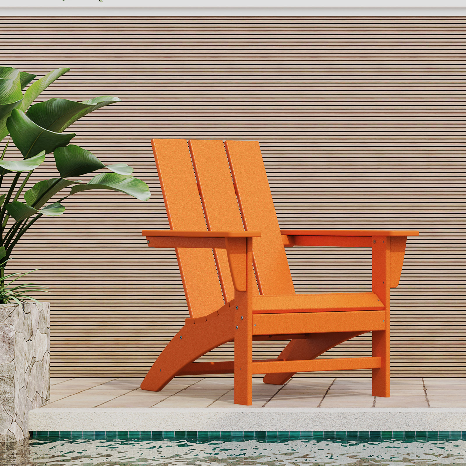 POLYWOOD® Modern Adirondack Chair, Tangerine