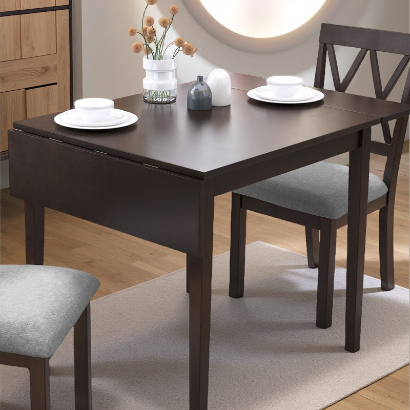 29"- 45" Extendable Dining Table For 4, Folding Kitchen Table With Rubberwood Legs, Space-Saving Dinner Table For Living Room, Kitchen, Dining Room, Small Space