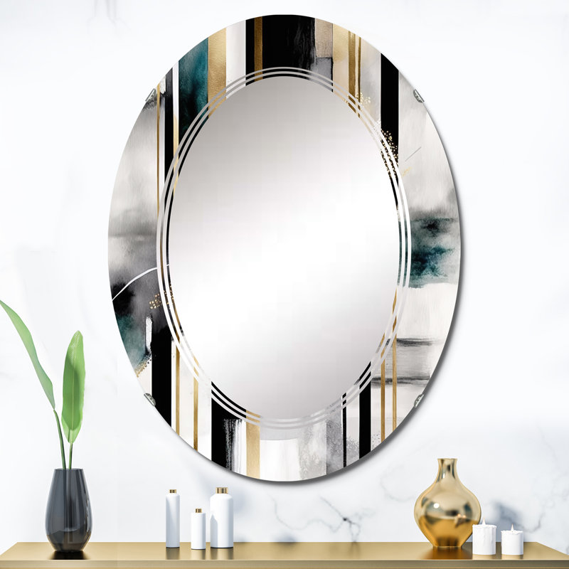 Miroir mural géométrique abstrait Petroula, 36 po x 24 po