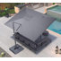 Parasol rectangulaire gris foncé en porte-à-faux 132 x 108 avec tissu recyclé résistant à la décoloration et rotation à 360 degrés