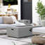 Table foyer d'extérieur au propane en béton H 15 po x l 56 po Belle-33427502