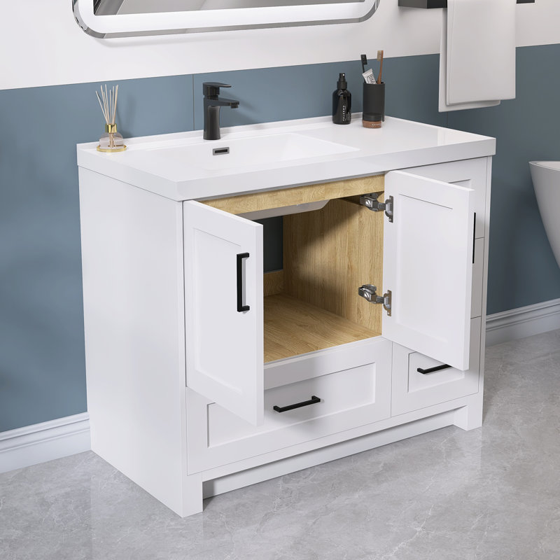 Ensemble de meuble-lavabo autoportant 42 po, Blanc, Noir