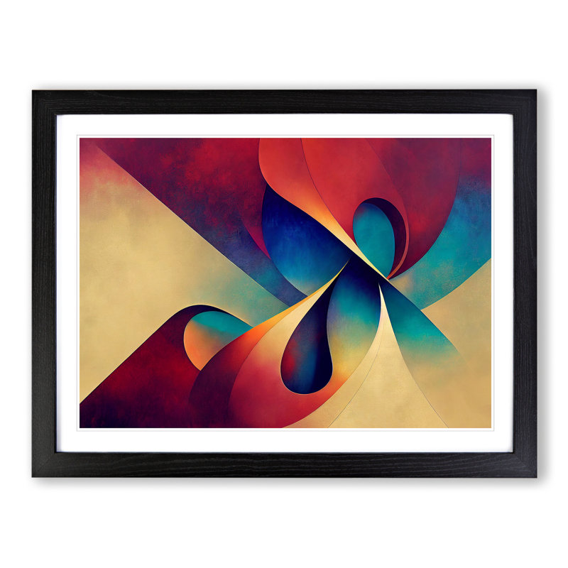 Serene Modern Abstract Art - Framed Print, Black, 34cm H x 46cm W x 2cm D