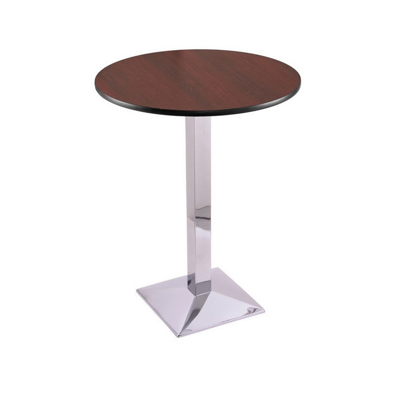 Table piédestal à hauteur de comptoir, Chrome, Diamètre de 30 po, 36"