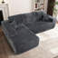 Canapé modulaire 105 po avec méridienne en L 105 po, canapé modulaire moderne avec assise profonde, canapé rembourré pour le salon et la chambre à coucher, aucun assemblage requis-122507502-121023634