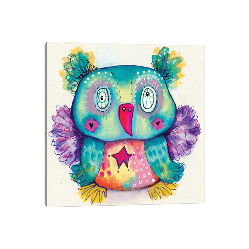 Teddy Bear Quirky Bird by Tamara Laporte - Print on Canvas, Wrapped Canvas, 45.72 cm H x 45.72 cm W x 3.175 cm D