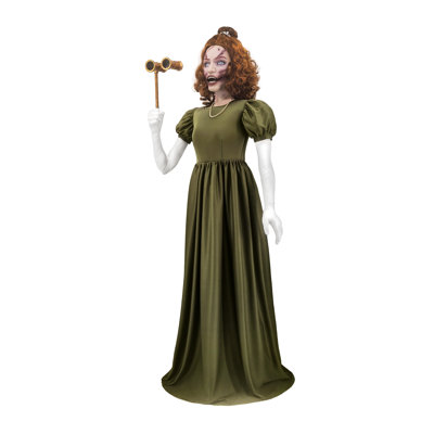 Haunted Hill Farm 5 ft 9 in Bridgertomb Woman Halloween Animatronic with Motion and Orange LED Eyes