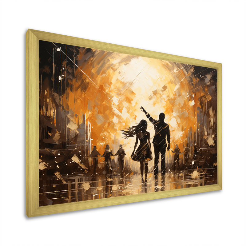 Disco Dazzle Dancer Complicity sur toile, H 24 po x l 32 po x P 1 po, Cadre doré simple
