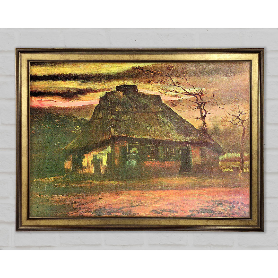 Van Gogh Strohhütte in der Abenddämmerung - Einzelner Bilderrahmen Kunstdrucke