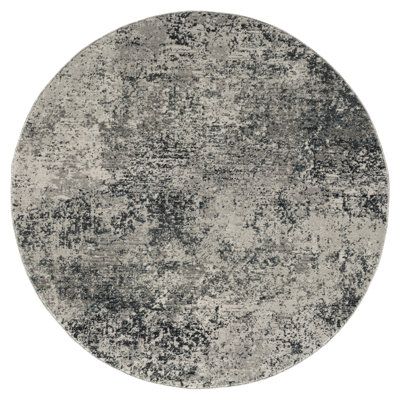 Mayes Abstract Area Rug in Ivory/Gray