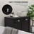 Dual Tilt Out Laundry Hamper Cabinet, Bathroom Storage Cabinet With 2-Compartment Hamper, Modern  Floor Cabinet For Washroom, Black