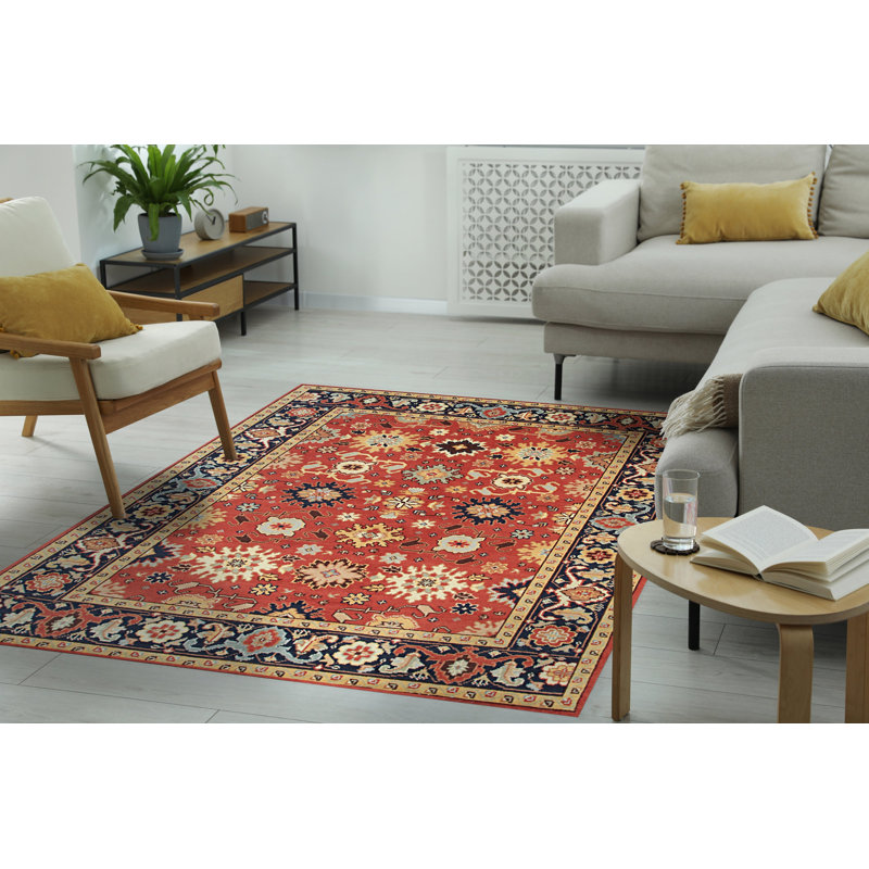 Tapis rouille noué à la main Lahar, Rectangle 9 pi x 12 pi