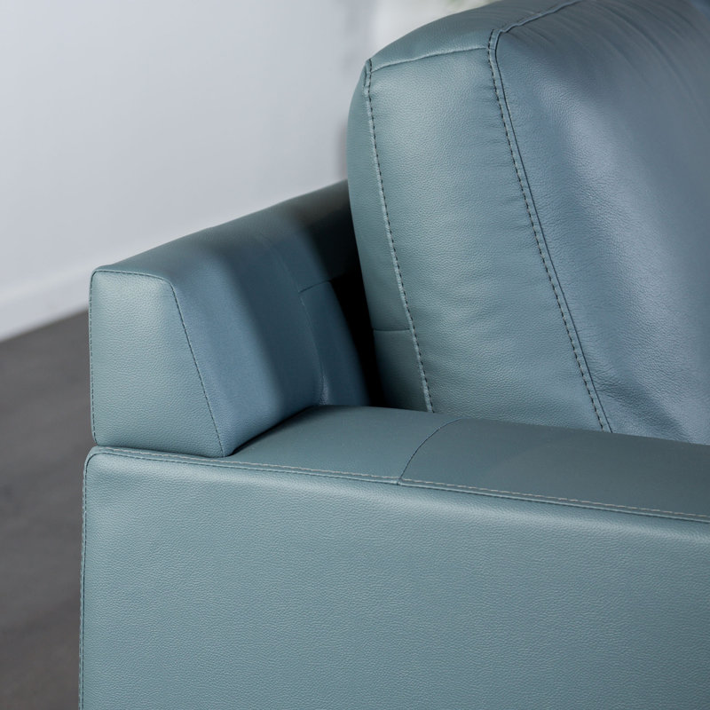 Jakoria 98" L-Shape Sectional with Chaise, Blue Leather Match, Left Hand Facing
