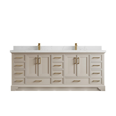 Meuble-lavabo double avec plateau Khiala 84