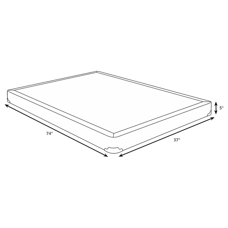Sommier sommier simple gris Maynard, 5"