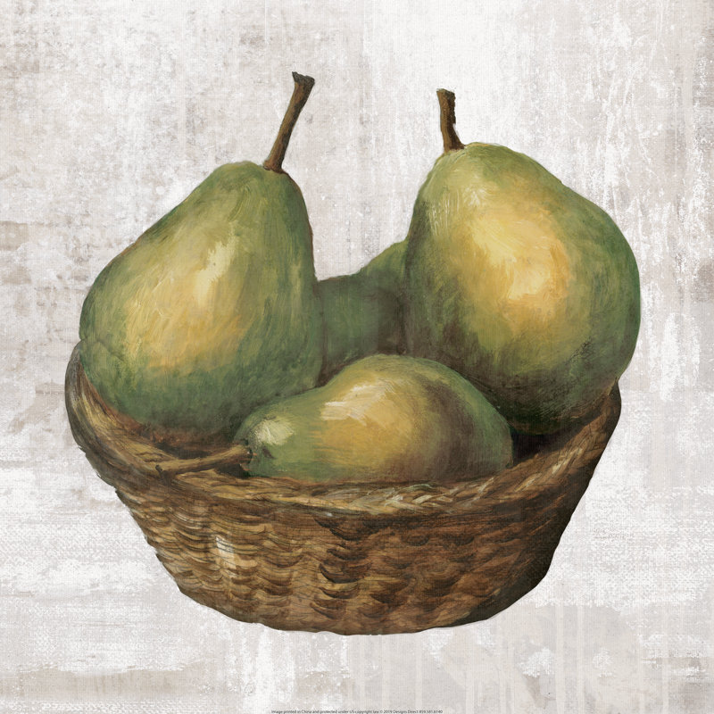 Pears In Basket - Wrapped Canvas Painting, 76cm H x 76cm W x 3.8cm D