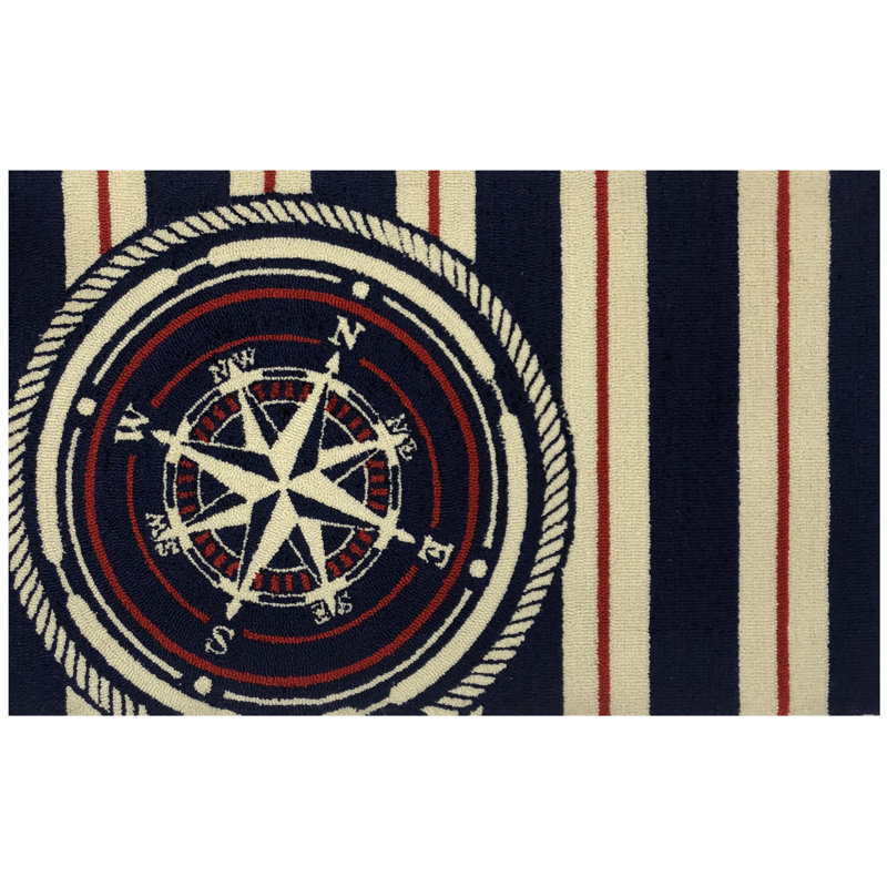 Didonato Looped / Hooked Striped Rug, Rectangle 2' x 3'